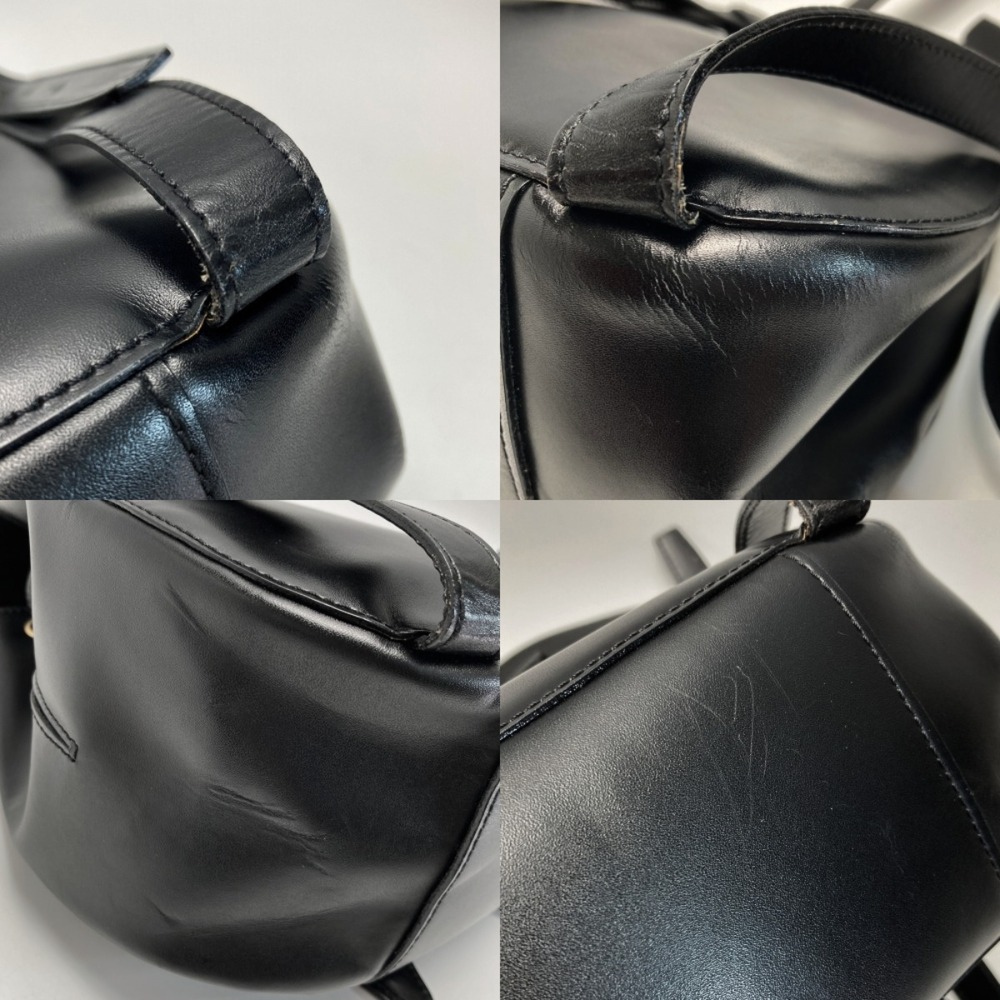 Celine logo Crocodile black leather backpack drawstring closure - Picture 8 of 8